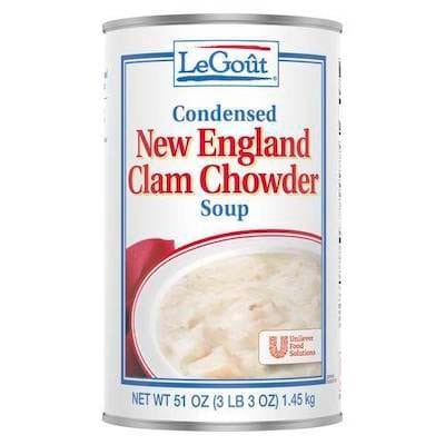 LeGout® New England Clam Chowder Canned Soup 12 x 50 oz - 